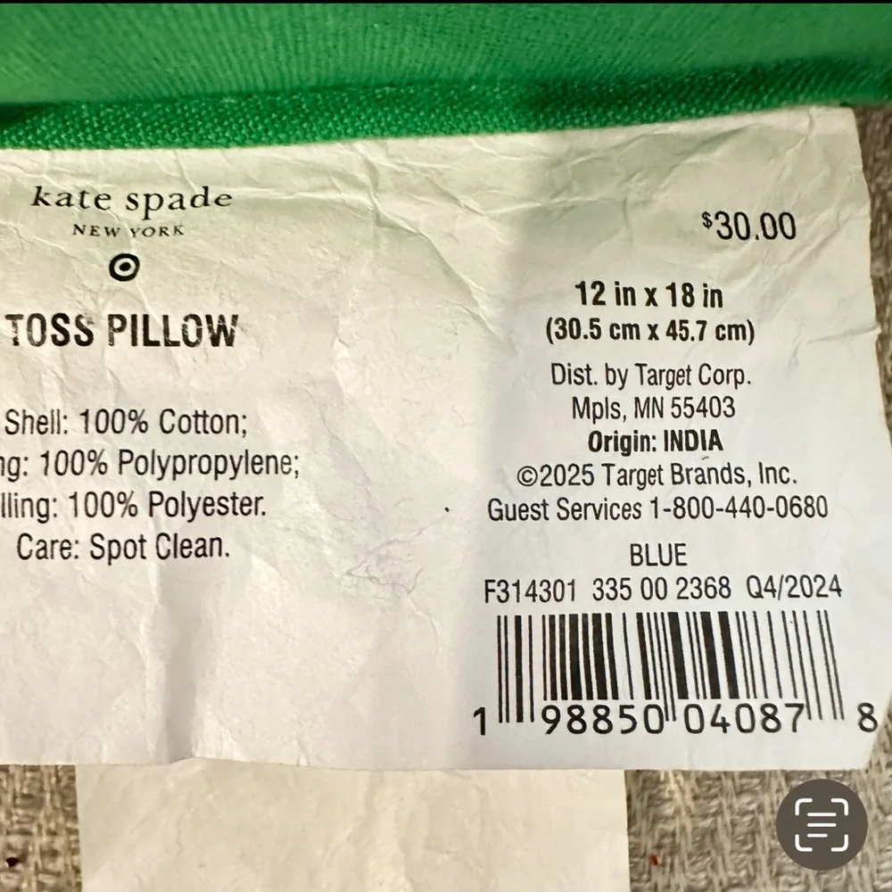Kate Spade NY x Target Green and Blue Beaded Couch Potato Pillow